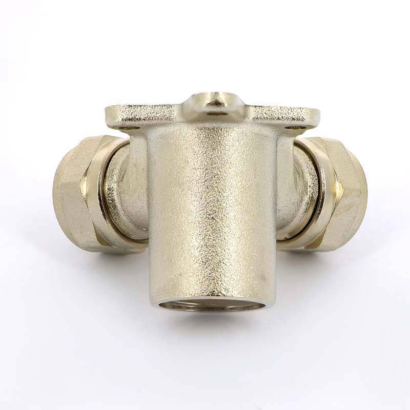 Водорозетка обжимная трехплоскостная Tiemme 16x1/2x16 никелированная 1600063