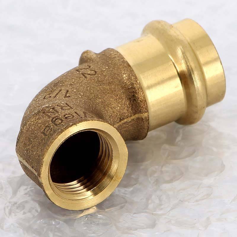 Угол 90° пресс-В бронзовый Viega Sanpress 22х1/2 298234