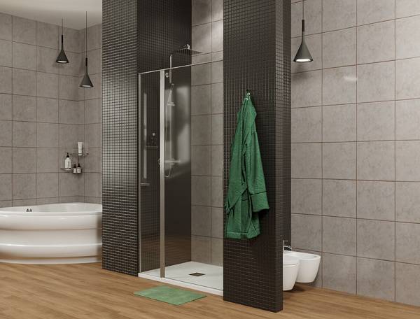 Душевая дверь Allen Brau Priority 120x200 см прозрачное стекло 8 мм черный 3.31033.BBA