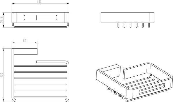 Мыльница подвесная Boheme Q никель матовый 10959-NB