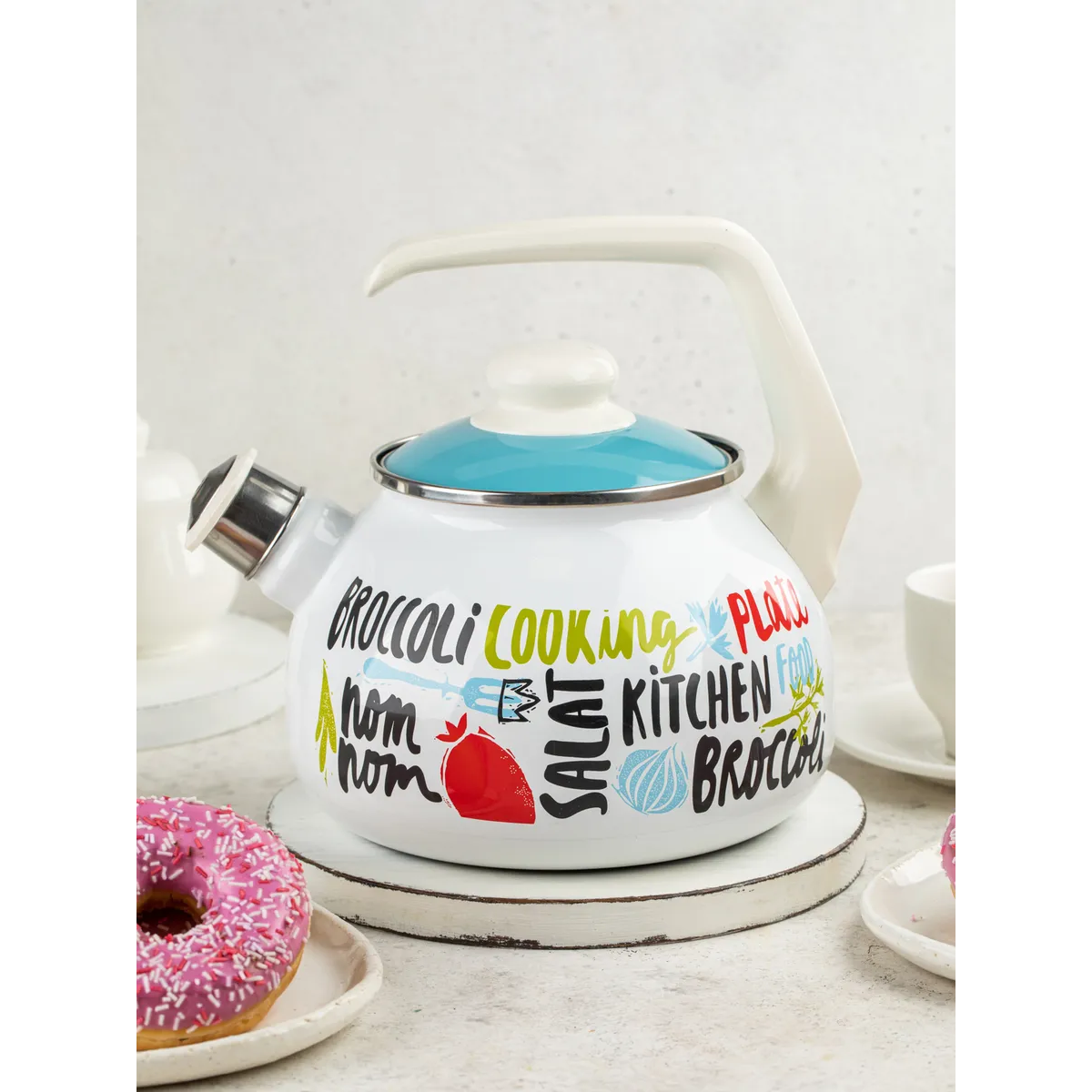Чайник эмалированный Metrot Брокколи 2.5 л 7356
