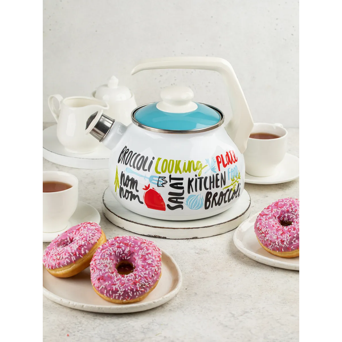 Чайник эмалированный Metrot Брокколи 2.5 л 7356