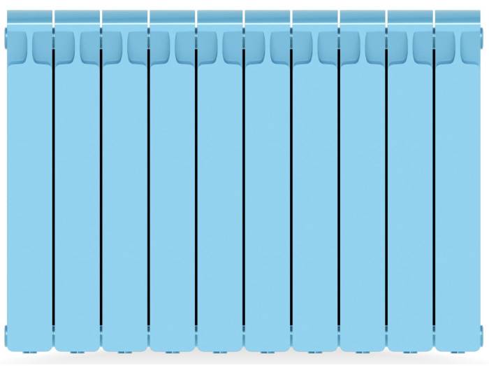 Радиатор биметаллический RIFAR Monolit 500 10 секций боковое подключение Сапфир 11635