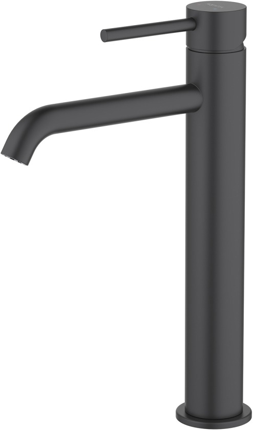 Смеситель для раковины высокий Aquanet Europa 215 мм без донного клапана матовый черный AQ1304MB