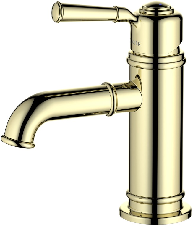 Смеситель для раковины Aquanet Классик без донного клапана полированное золото AQ1510PG