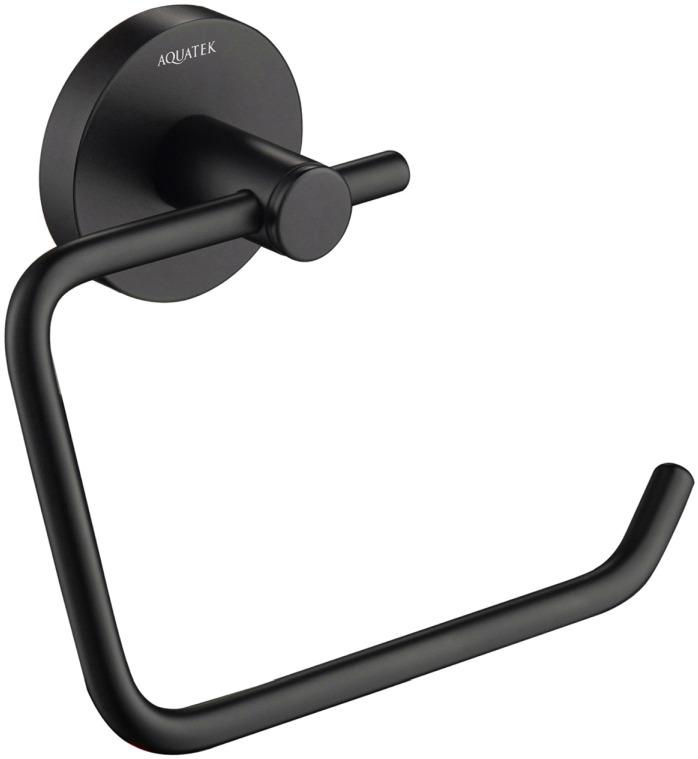 Бумагодержатель квадратный Aquanet Europa матовый черный AQ4118MB