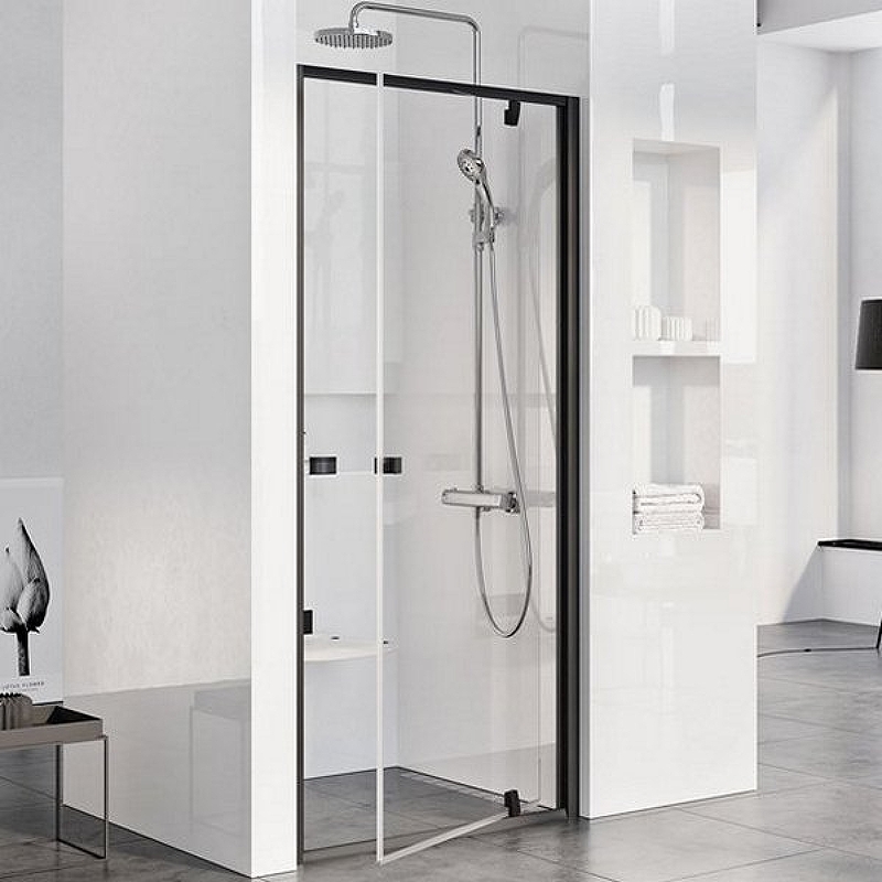 Душевая дверь одноэлементная Ravak Pivot PDOP1-90 черный транспарент 03G70300Z1