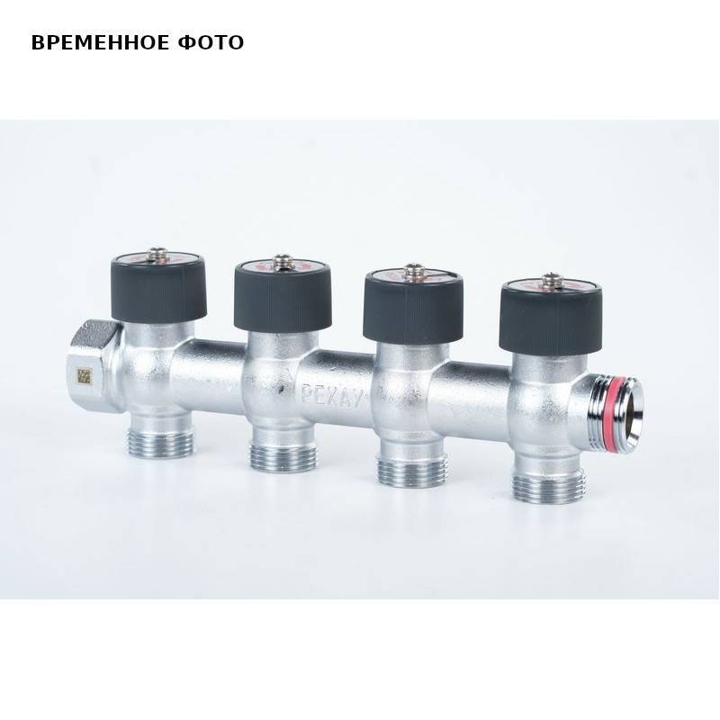 Распределительный коллектор REHAU RAUTITAN G 3/4 на 4 отвода G 3/4 с плавной регулировкой 1316473001