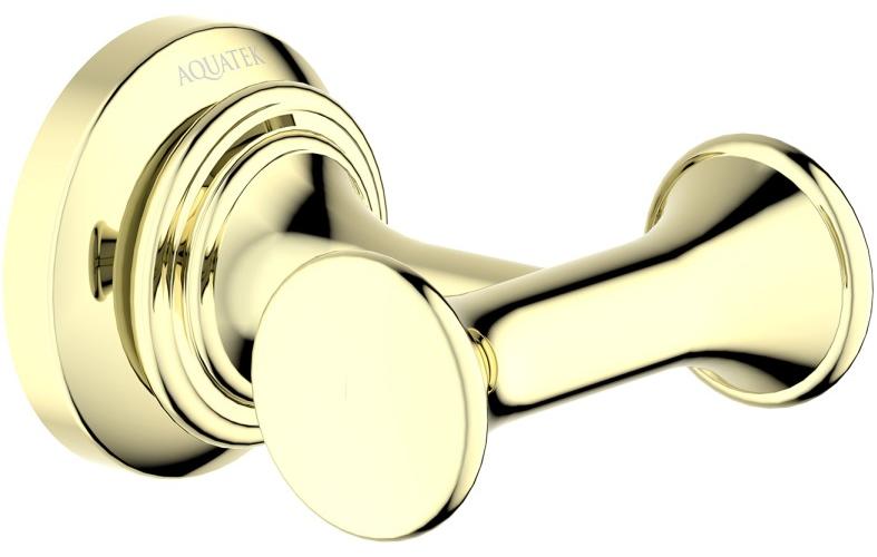 Крючок для ванной двойной Aquatek Классик полированное золото AQ4502PG