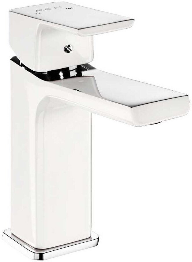 Смеситель для раковины Bravat TIERA 121 без донного клапана белый хром 104808989EX