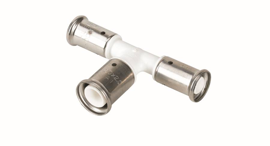 Тройник переходной HENCO PVDF пресс 20x26x20 мм 12PKW-202620