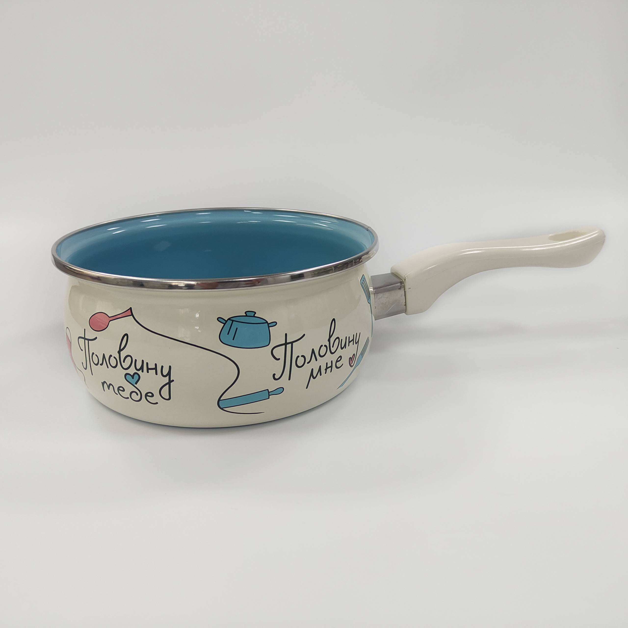 Ковш эмалированный Metrot Половинки 1.6 л 9299