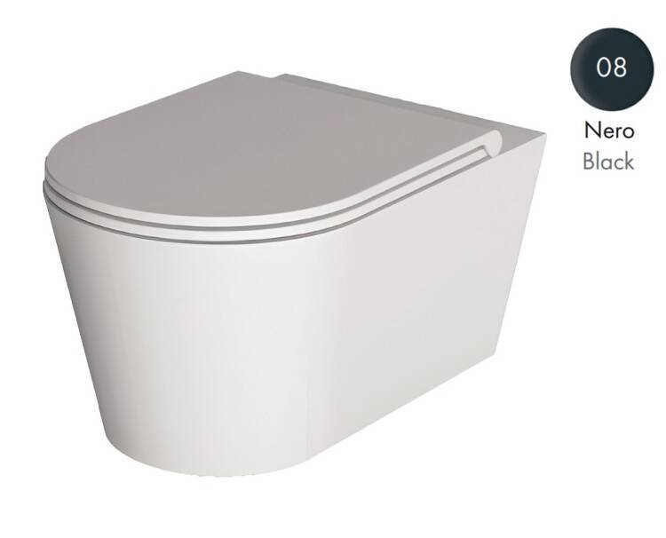 Унитаз подвесной безободковый Alice Hide Round 370х570 мм Aliglaze черный матовый 31170108