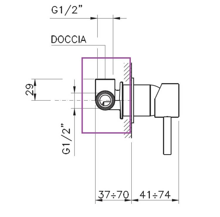 Внутренняя часть смесителя для душа Nicolazzi 3706/12