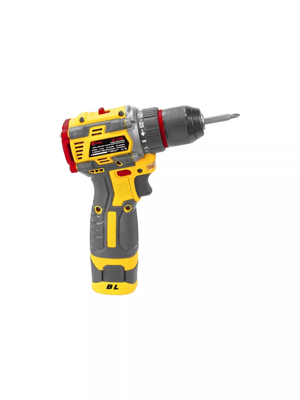 Дрель-шуруповерт аккумуляторная Edon AD-16BL бесщеточная 16 В