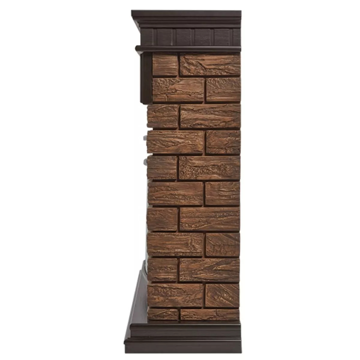 Портал для камина Firelight Bricks Wood 25 камень коричневый шпон темный дуб 18791