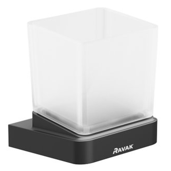 Держатель со стаканом Ravak 10° TD 210.20 черный X07P557