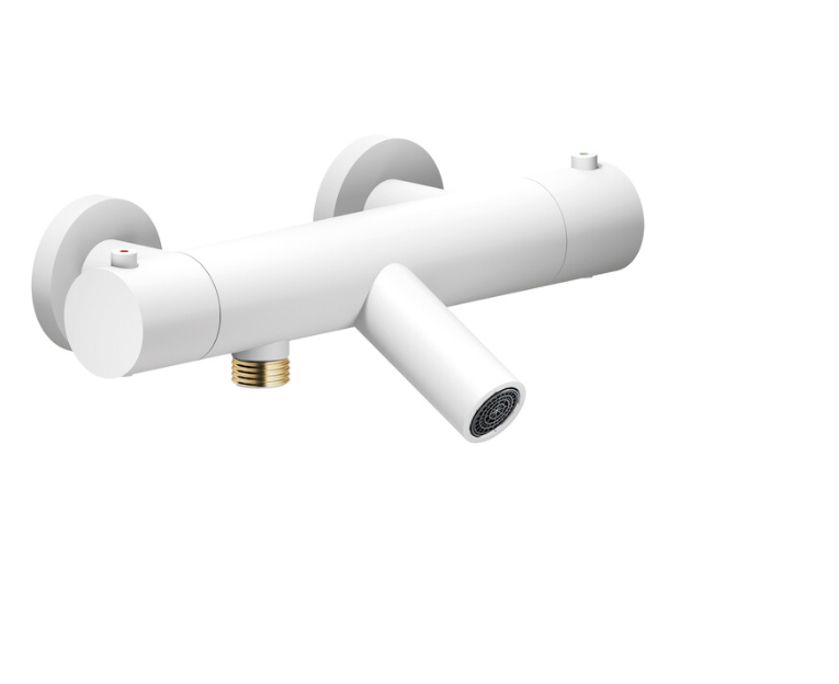 Смеситель термостатический для ванны Paffoni LIVE матовый белый LV00010/1WM