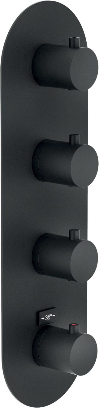 Термостатический смеситель для ванны Webert Live 4 выхода внешняя часть матовый черный WE00104/TBM