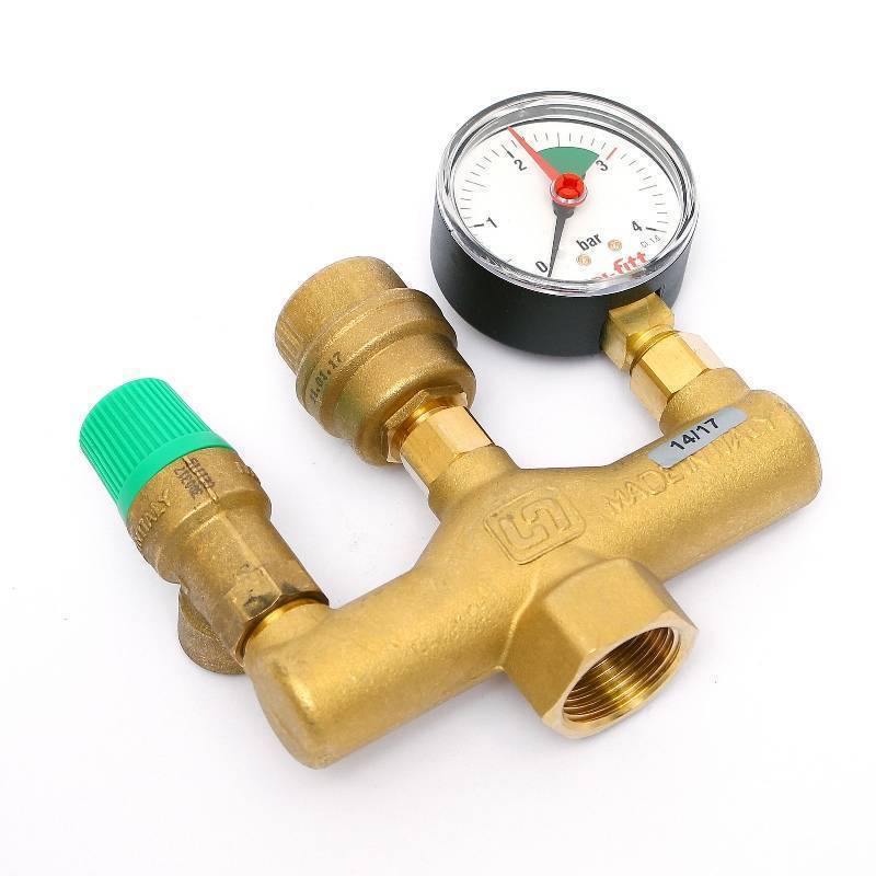 Группа безопасности котла Uni-Fitt до 50 кВт 1 3 бар латунь 252G4530