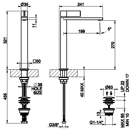 Смеситель для раковины Gessi Inverco Rigato Finox Brushed Nickel 73553149