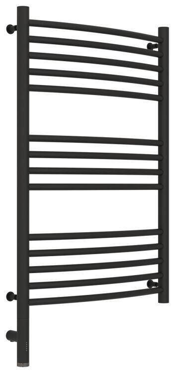 Полотенцесушитель электрический Сунержа Богема 3.0 выгнутая 800x500 мм МЭМ нижнее справа темный титан муар 15-5802-8050