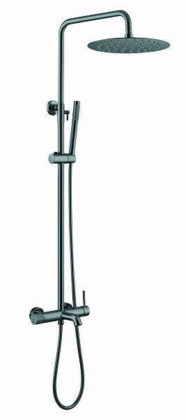 Душевая стойка Boheme Uno с верхним душем GunMetal Shine 468-SGM