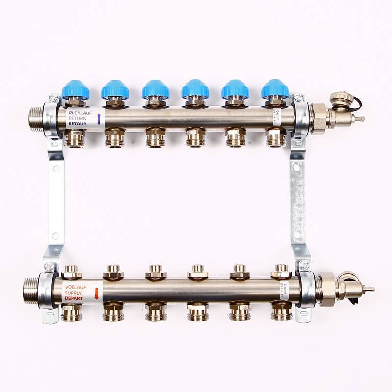Коллекторная группа Uni-Fitt 1 x 3/4 6 выходов с балансировочными и термостатическими вентилями 456W4306