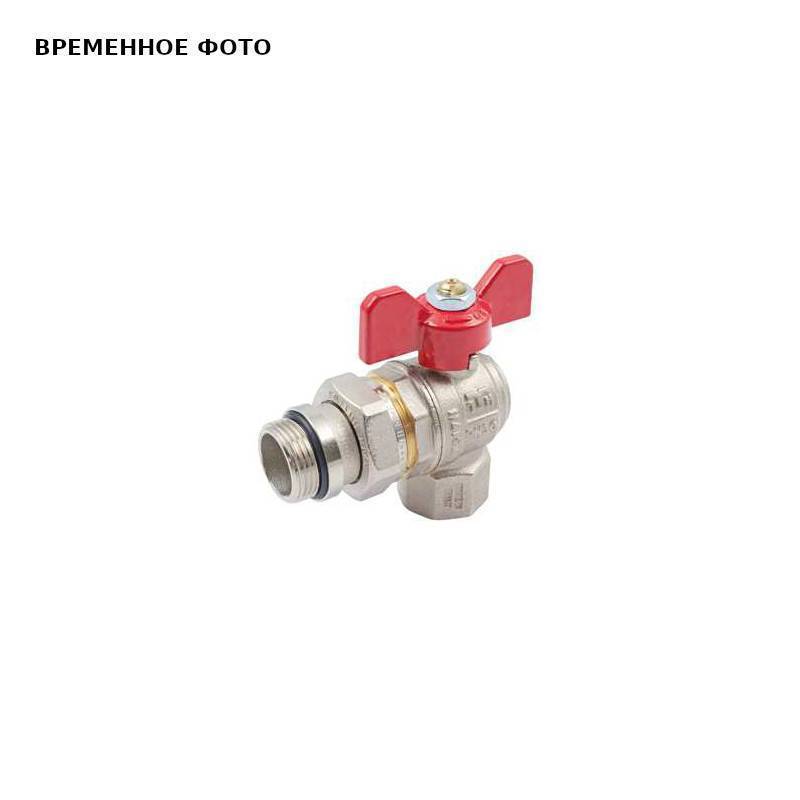 Кран шаровой угловой Itap 1 НВ для коллектора с американкой красная ручка-бабочка 2120057
