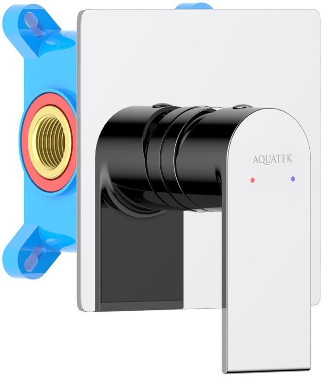 Смеситель для душа Aquanet ЛИРА скрытого монтажа 1 режим (внешняя и скрытая часть) хром AQ1466CR