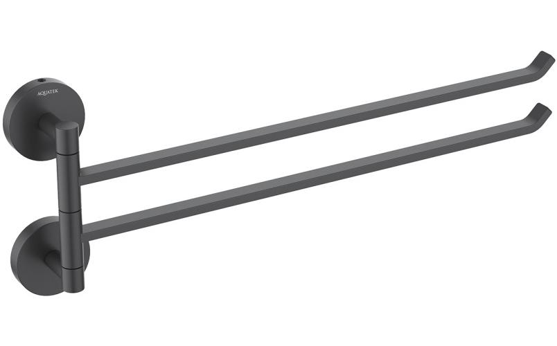 Полотенцедержатель двойной Aquatek БЕТТА матовый черный AQ4613MB