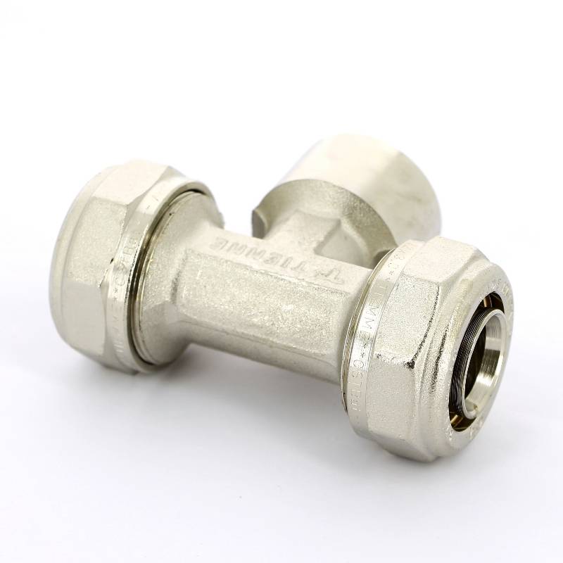 Тройник обжимной Tiemme никелированный 32х1х32 ВР 1600048