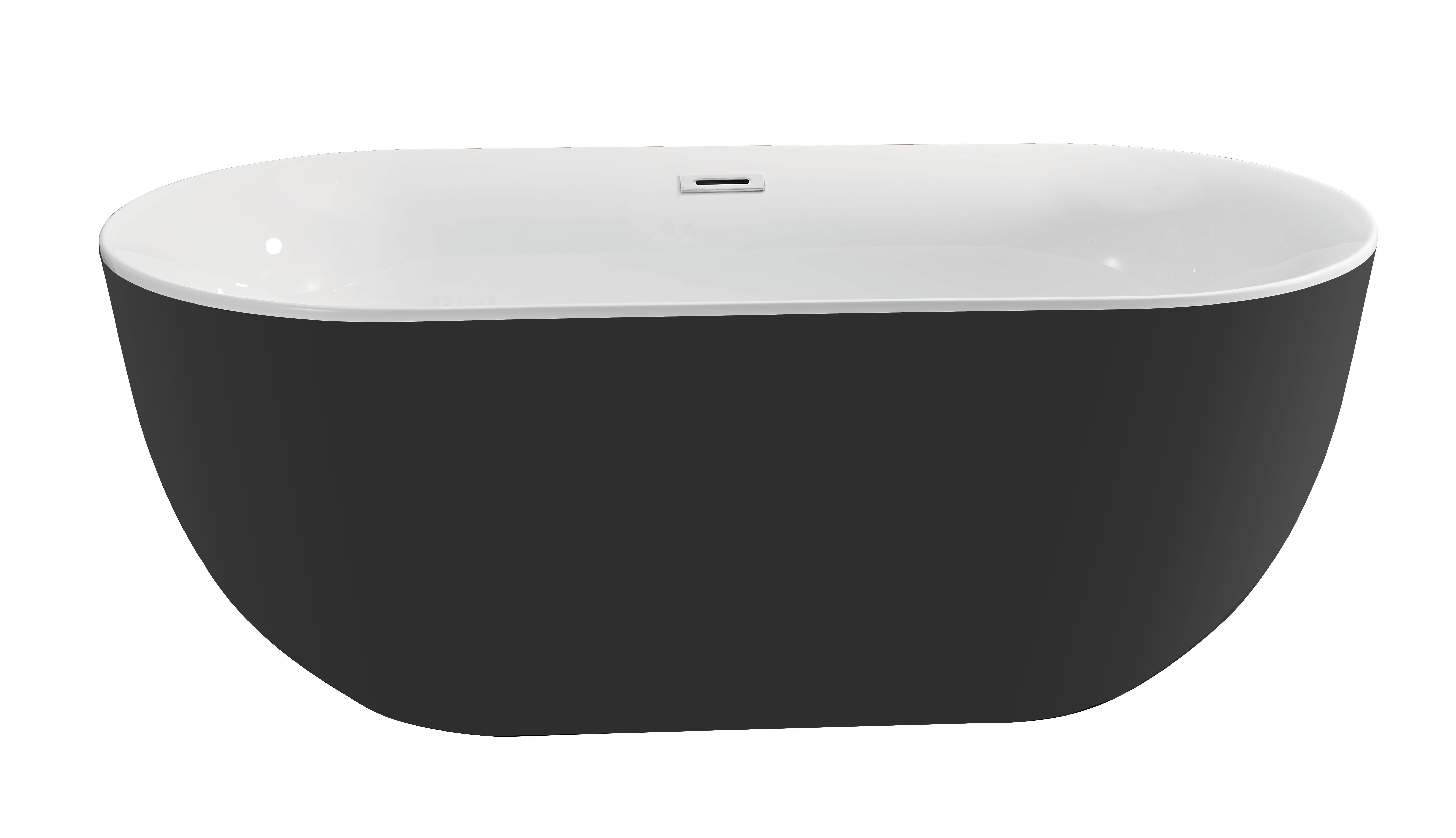 Ванна акриловая отдельностоящая Aquanet АФИНА 1700x780x600 мм со сливом и ножками черная панель AQ-144778Bl