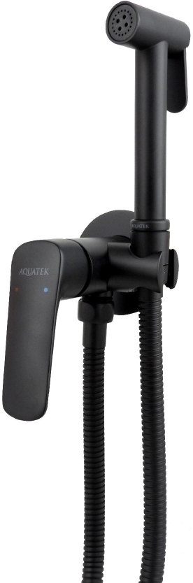 Комплект для гигиенического душа встроенный Aquatek Вега матовый черный AQ1019MB