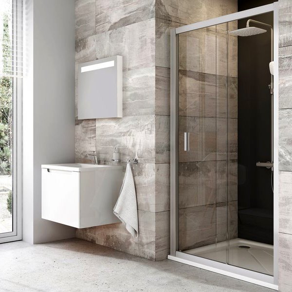 Душевая дверь раздвижная RAVAK Blix BLDP2-120 белый Transparent 0PVG0100Z1