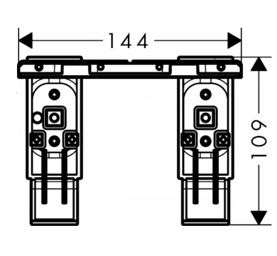 Комплект адаптеров для монтажа AXOR Universal Softsquare на рейлинг, шлифованный черный хром 42870340
