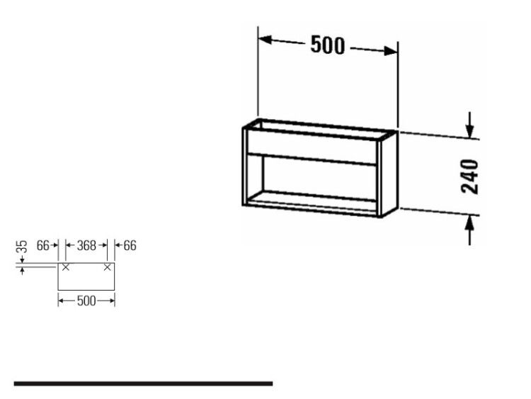 Полка Duravit Ketho 500x135x240 мм графит матовый KT253704949