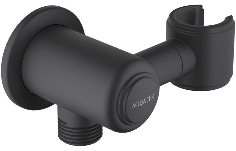 Шланговое подсоединение с держателем Aquatek КЛАССИК матовый черный AQ2462MB