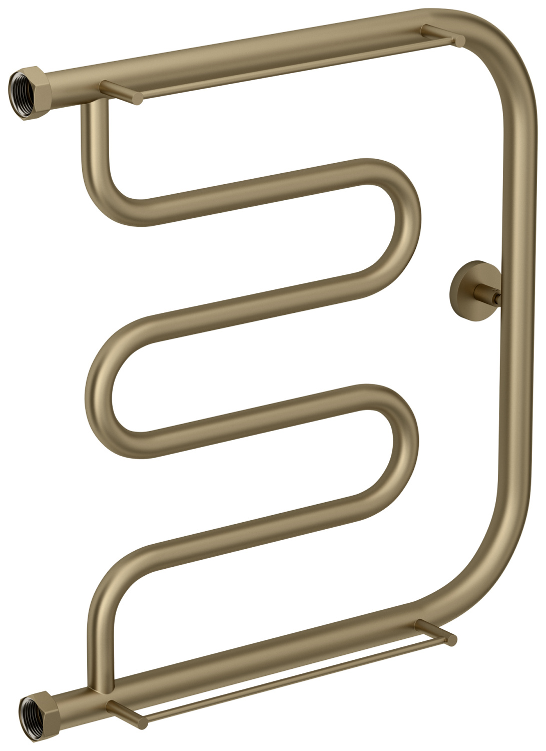 Полотенцесушитель водяной Сунержа Лира с двумя полками 510x536 мм золотой шёлк матовый 32-4012-5050