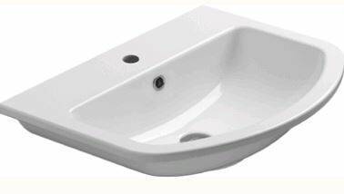 Раковина GSI City 580x450x185 мм 1 отверстие цвет белый глянцевый 9130111