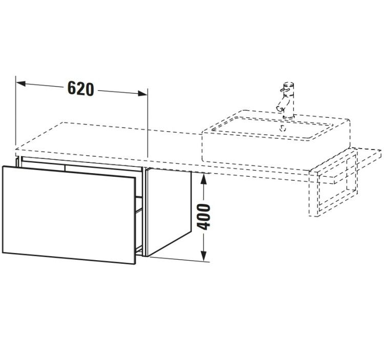 Тумба под раковину Duravit L-Cube 620x547x400 мм подвесная орех натуральный LC583307979
