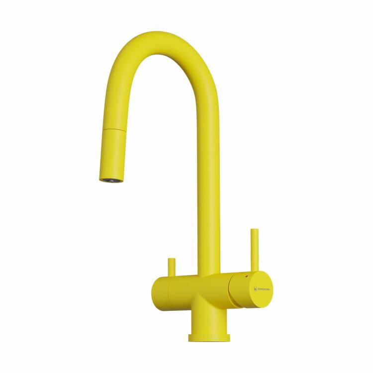 Смеситель для кухни OMOIKIRI Akita-S однорычажный с вытяжным изливом и каналом для фильтра Sicilian lemon 4994440
