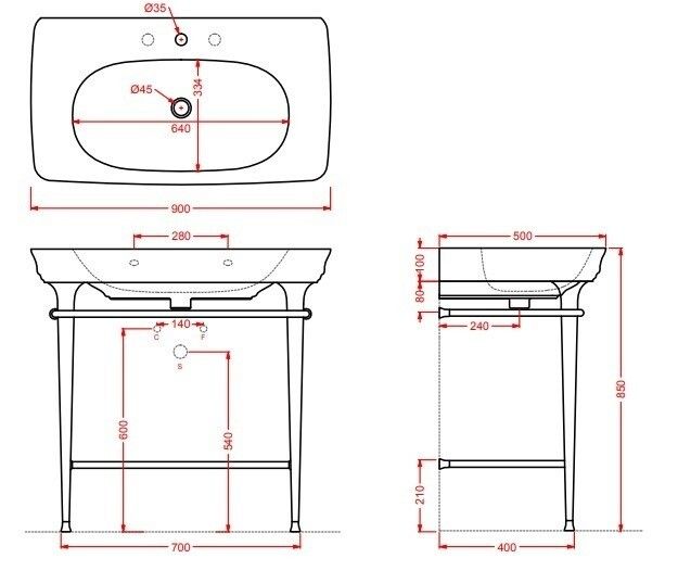 Консоль Artceram Civitas 700x400x850 мм с полкой цвет хром CIA00871
