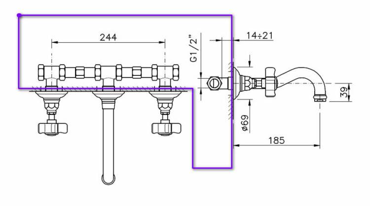 Внутренняя часть смесителя для раковины Nicolazzi C1477DX