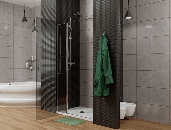 Душевая дверь Allen Brau Priority 120 см тонированное стекло хром 3.31007.00G