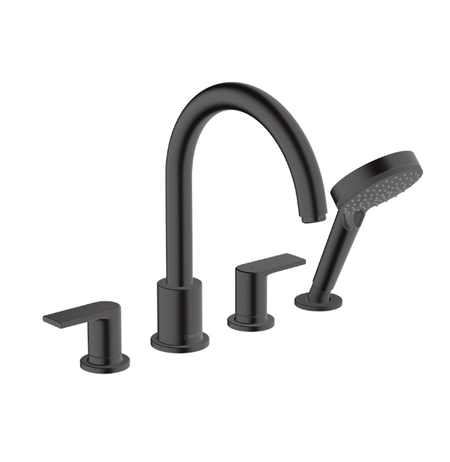 Смеситель для ванны и душа Hansgrohe Vernis Blend однорычажный скрытого монтажа черный матовый 71459670