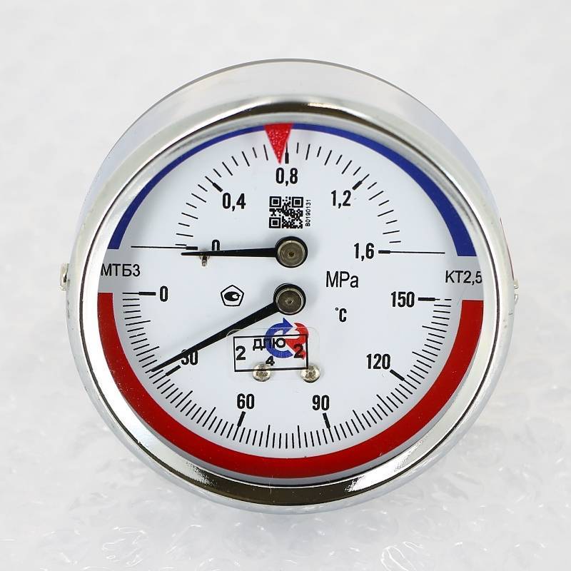 Термоманометр аксиальный Росма ТМТБ-31Т.1 80 мм 16 бар 150 °C G1/2 00000002296