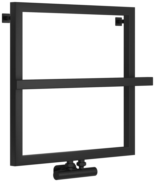 Полотенцесушитель водяной Сунержа Штиль EU50 600x600 мм нижнее подключение черный матовый 31-0256-5353