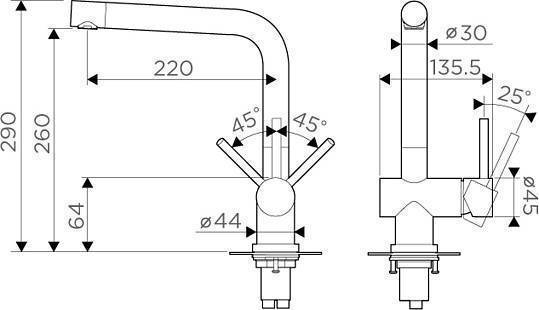 Смеситель для кухни с выдвижным изливом Omoikiri Koriyama-BN нержавеющая сталь 4991006