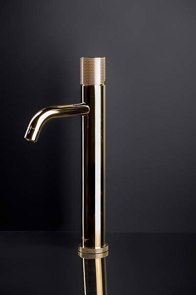 Смеситель для раковины высокий Boheme Stick Gold Diamond Gold 122-GG